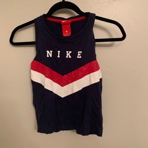 nike cropped racer back tank top